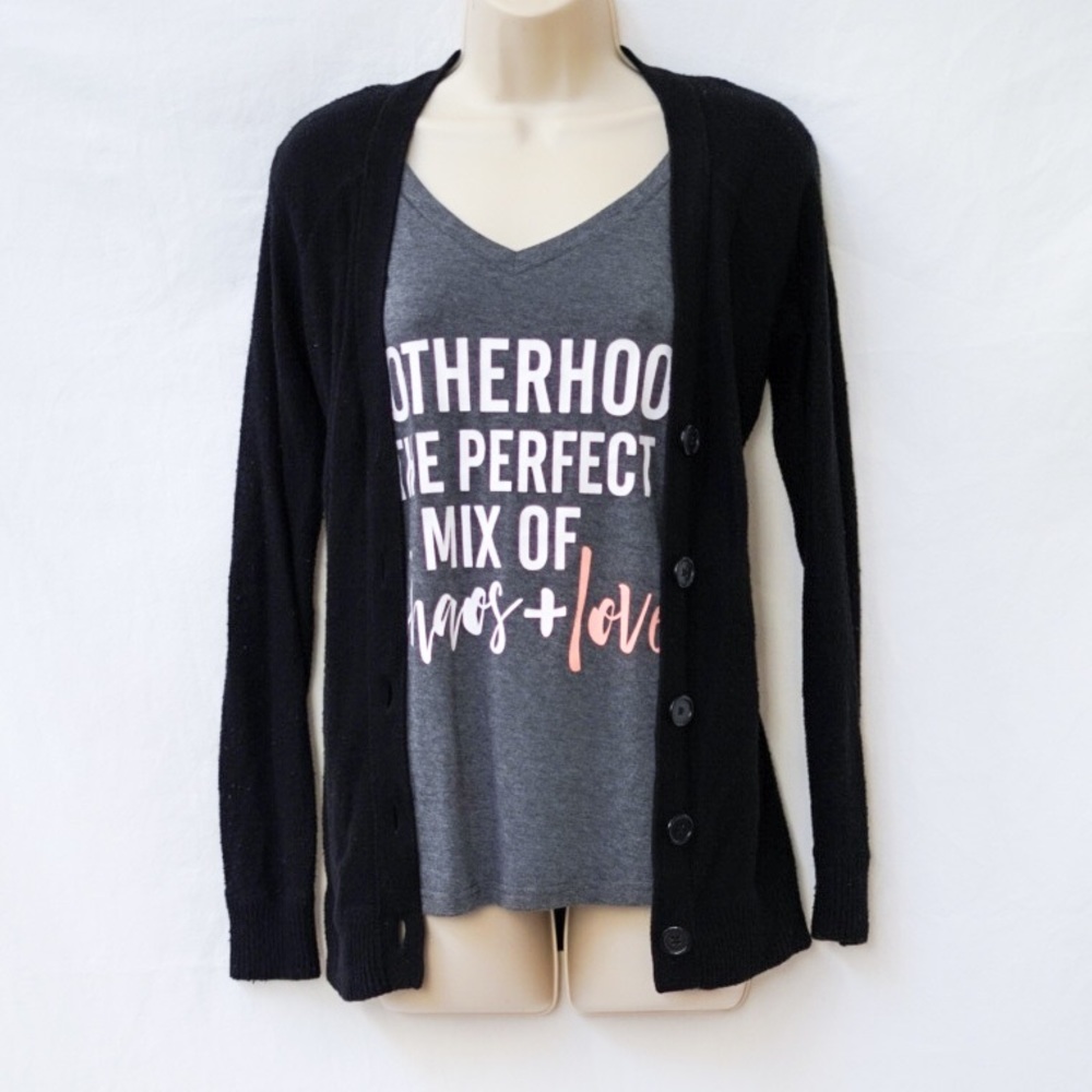 Black long sleeved cardigan